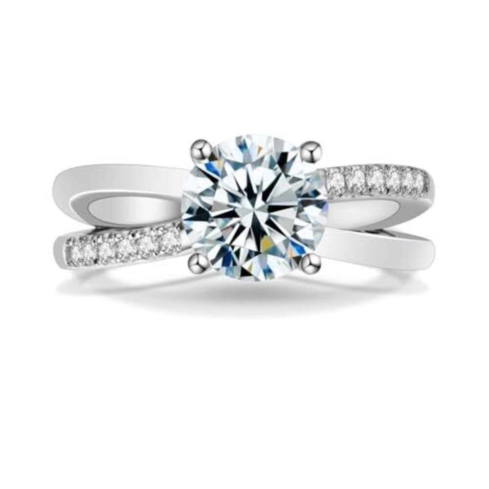 Moissanite Engagement Rings for Women,Moissanite Wedding Ring 2CT D Color VVS1